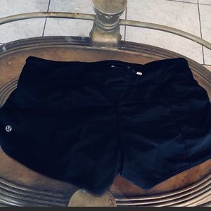 Black lululemon running shorts